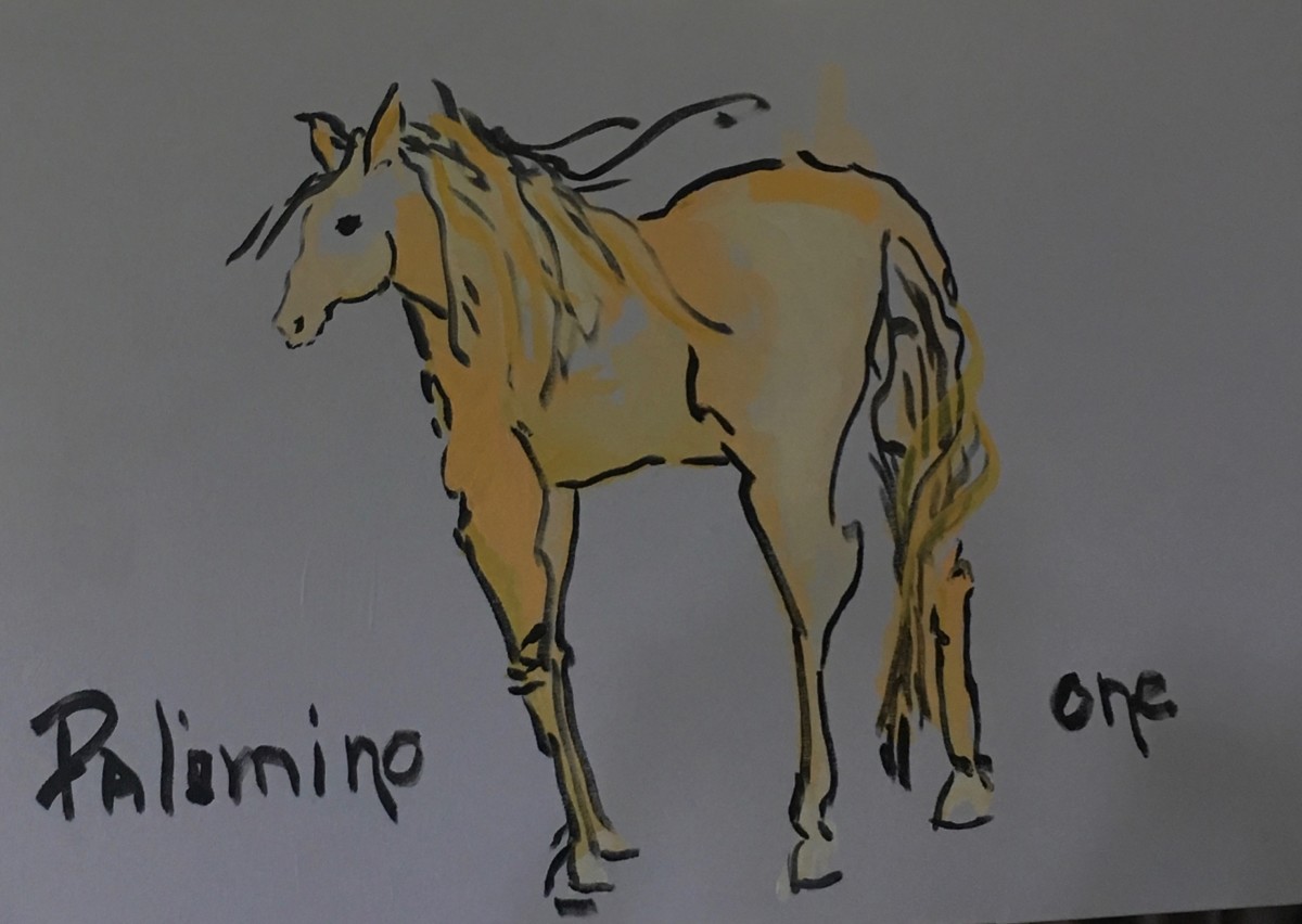 Horses - Palomino One by Ann A Blake 