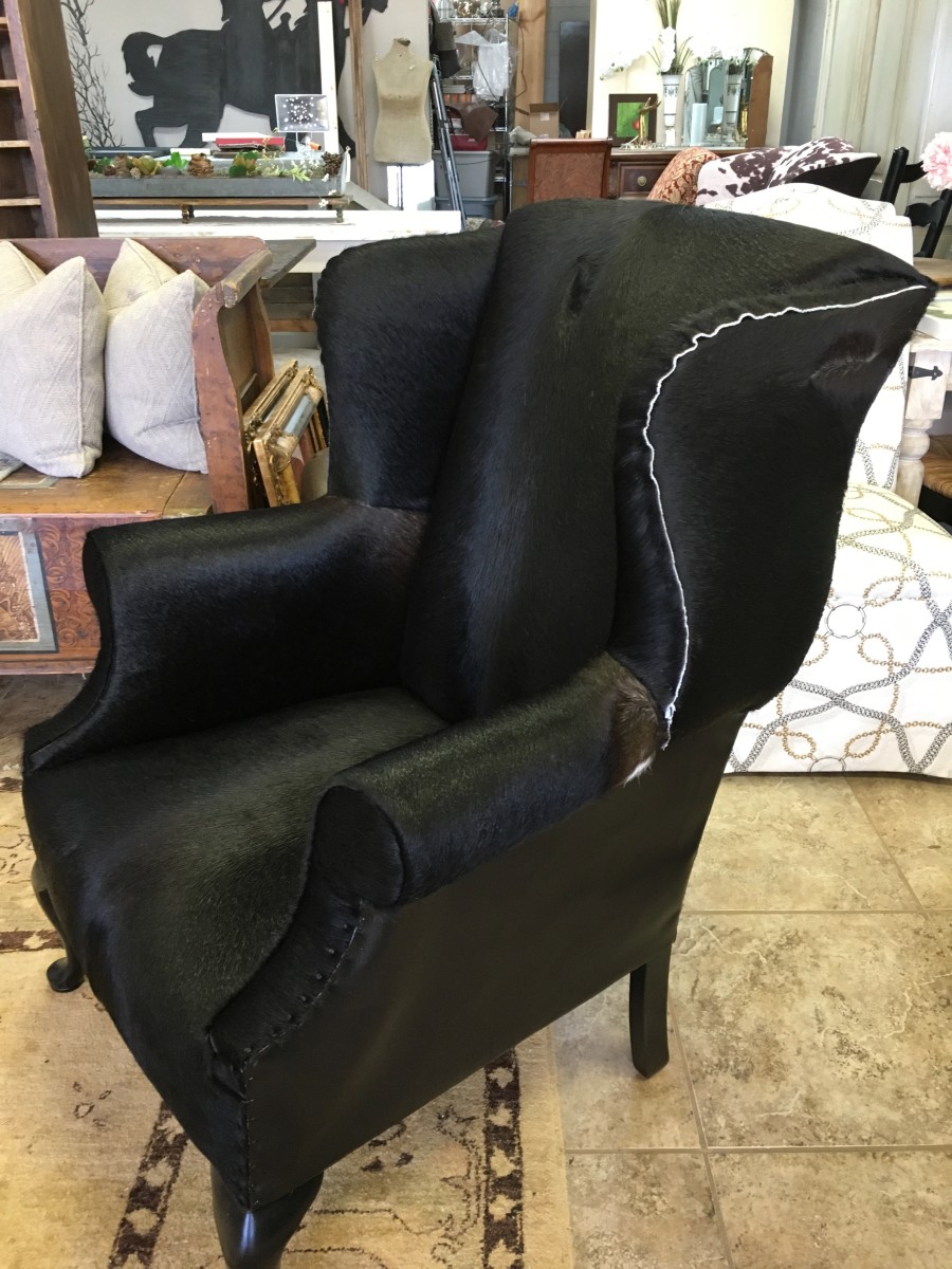 Chair hair on hide black by Ann A Blake 