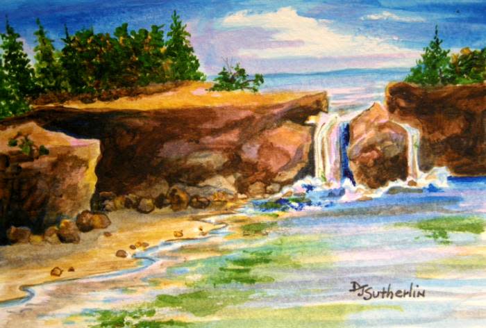 Rocky Waterfall by Deborah J. Sutherlin 