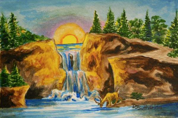 Sunset Waterfall by Deborah J. Sutherlin 