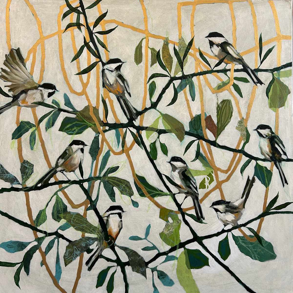 THE CHICKADEES (sold) by Rebecca Sower, Image 1.