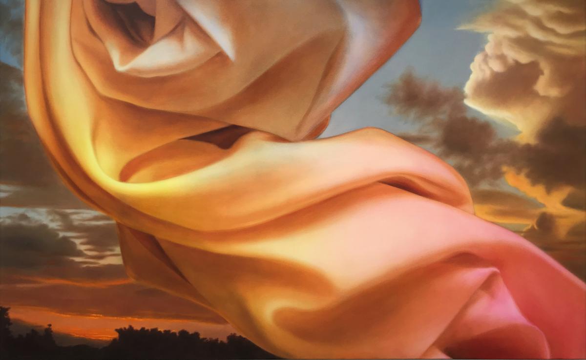 324 Orange composition, 120cm x 194cm by Marcel Desbiens, Image 1.