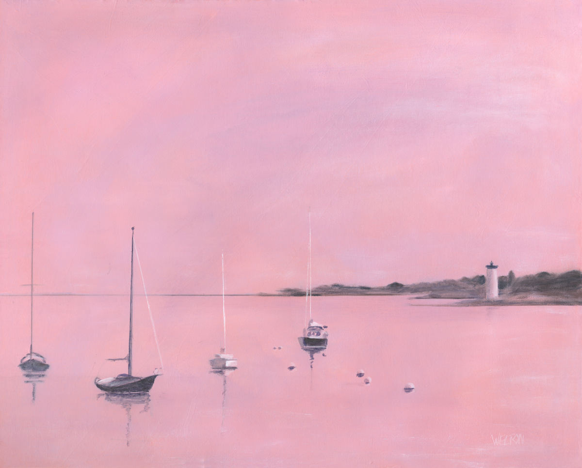 Pink with Boats by Wendy Welton  Image: Rye Harbor, New Hampshire 