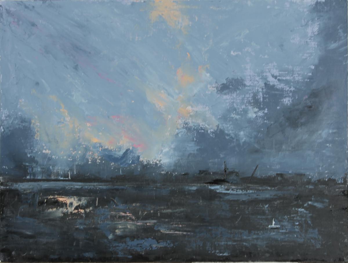 Ragged Dawn II by Wendy Welton  Image: Portsmouth Naval Shipyard, seen from Peirce Island, Portsmouth, NH