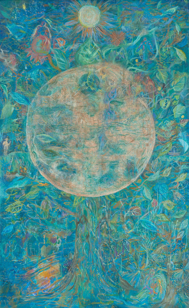 Tree Map with Copper Moon by Andrea McLean 