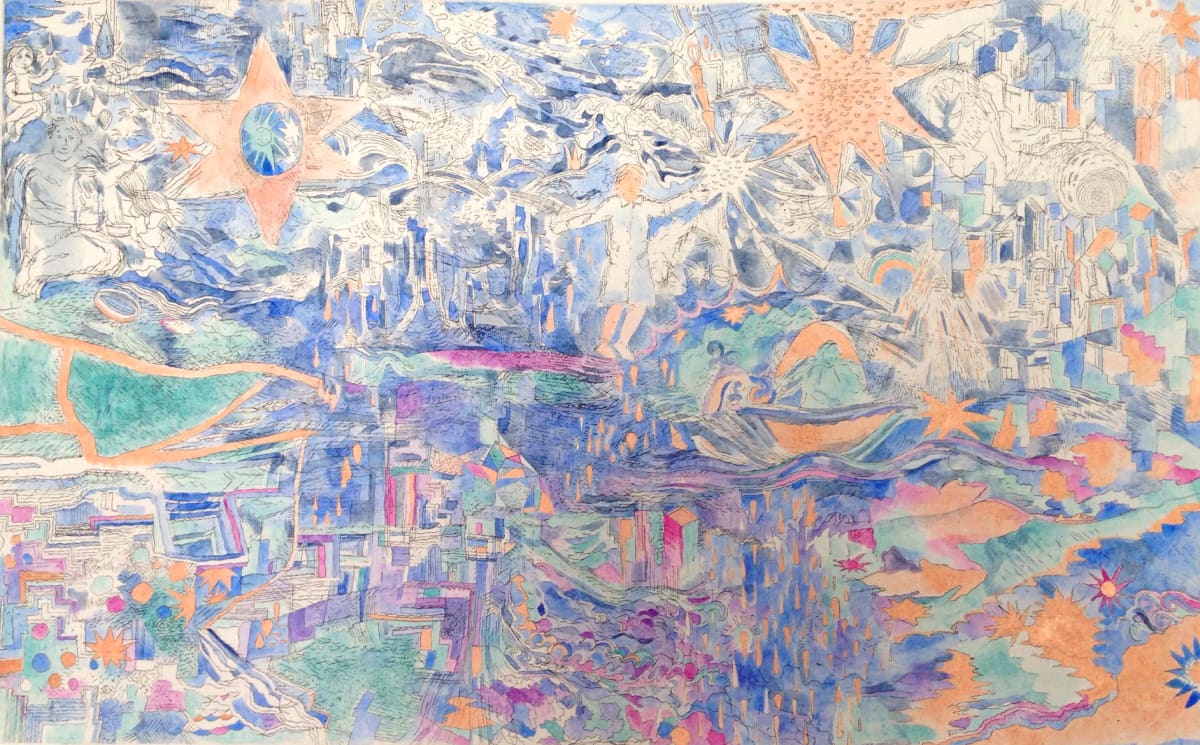 Treasured Scene Reflected (six differently hand-coloured etchings) by Andrea McLean, Image 1.