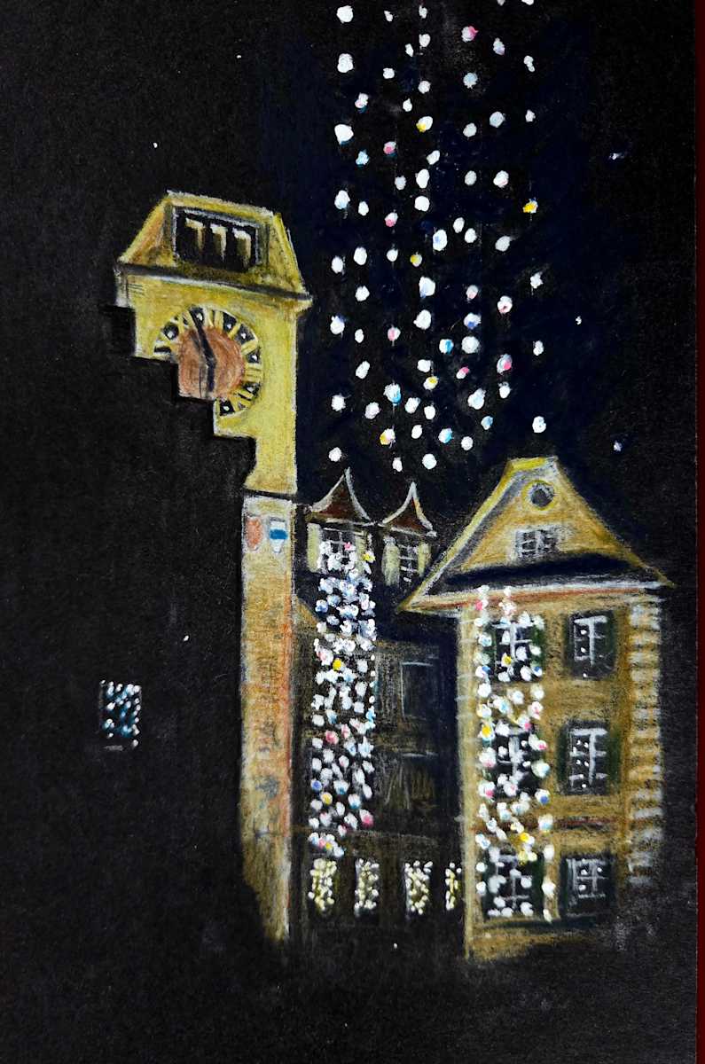 Zug im Winter by Martin Spillmann  Image: Kolinplatz mit Weihachtsbeleuchtung 