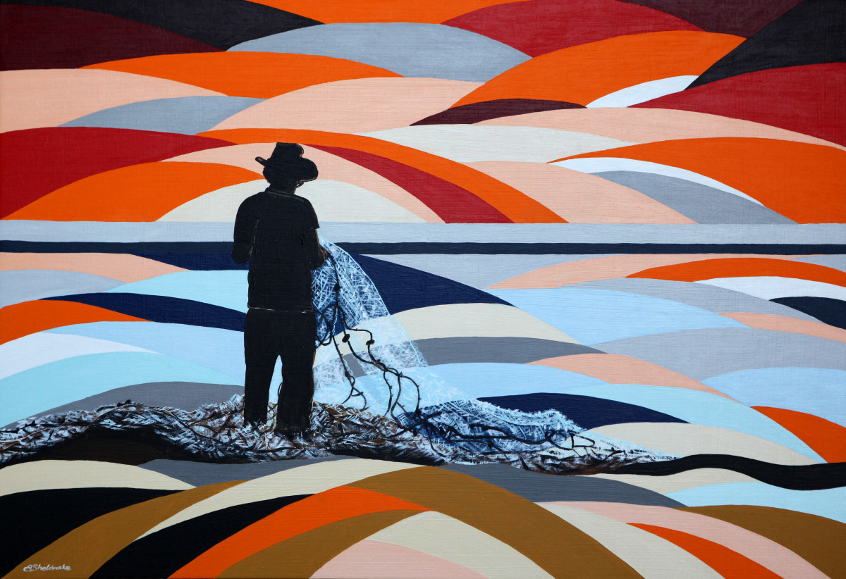 Sunset Fisherman by Alyson Sheldrake 