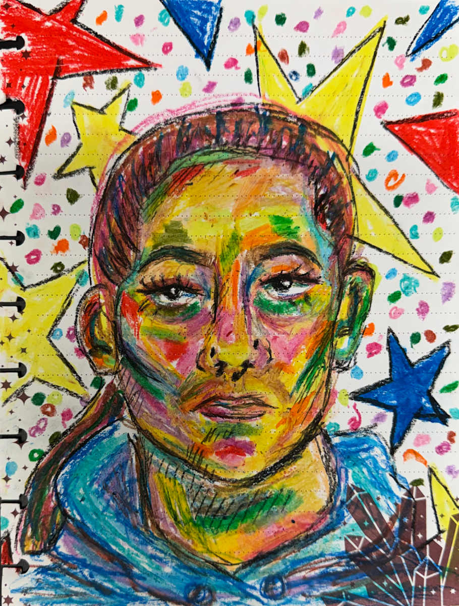 Representational Oil Pastel Portrait by Ashley Chesna, Image 1.