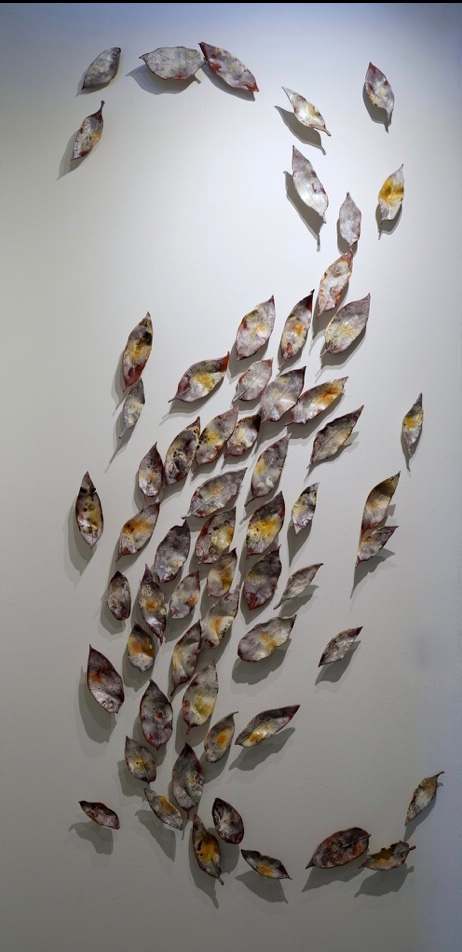 Porcelain wall sculpture - Sienna Leaves by Natalya Seva, Image 1.