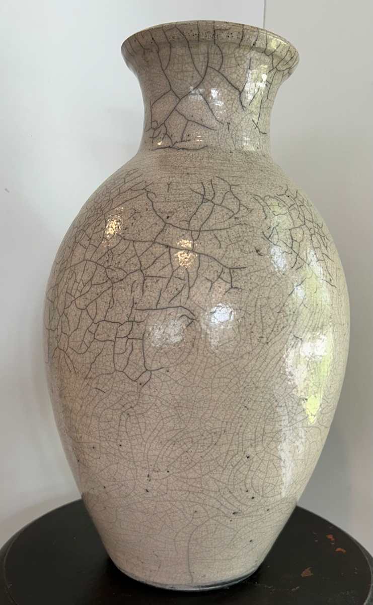 White Crackle Vessel - Large #1 by Richard Foye, Image 1.