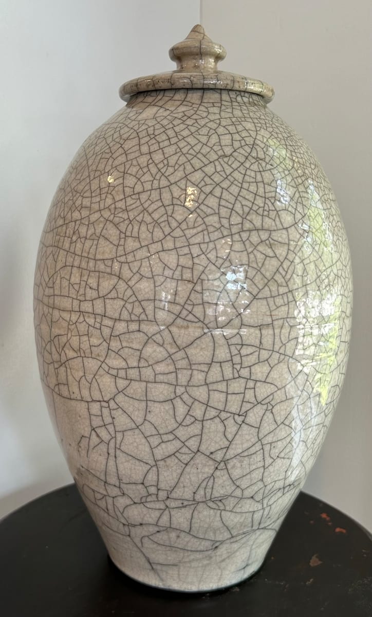 White Crackle Vessel - Large #3 by Richard Foye, Image 1.