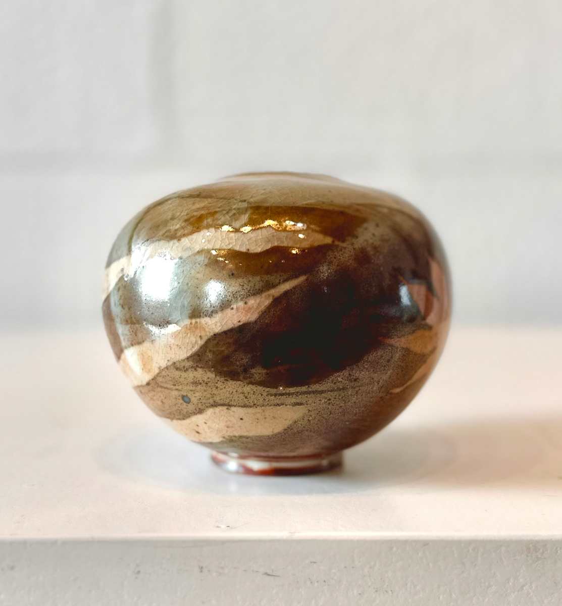 Porcelain - extra small with sepia leaves #1 by Cali Almy , Image 1.