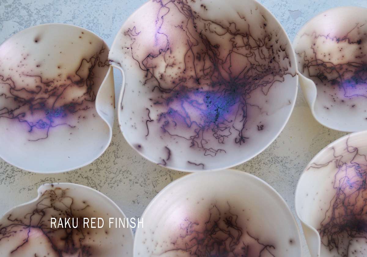 Raku wall sculpture, red - single - SAMPLE by Natalya Seva, Image 1.