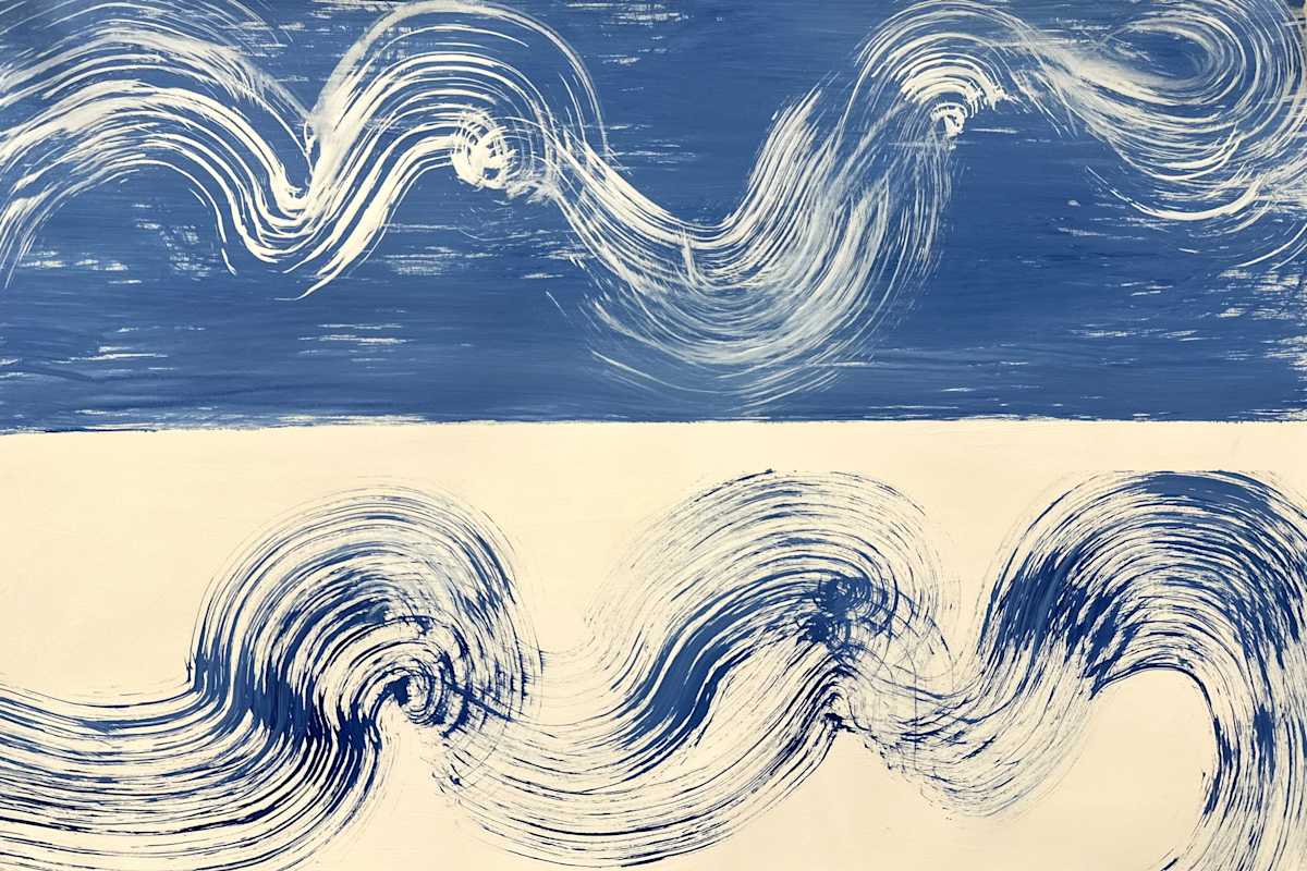 Swirls_Series_Blue and White_18 by Diane Stratton , Image 2.