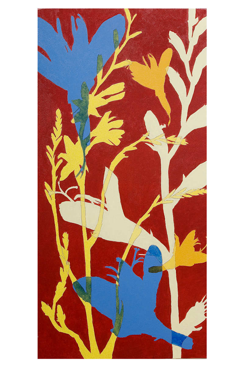 Blossoms on Red by Amy Wynne, Image 1.