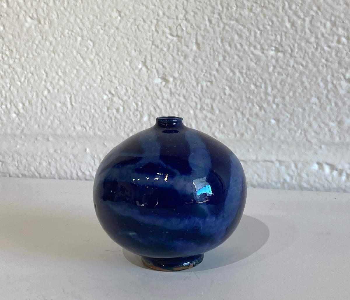 Cobalt sphere with leaves by Cali Almy , Image 2.
