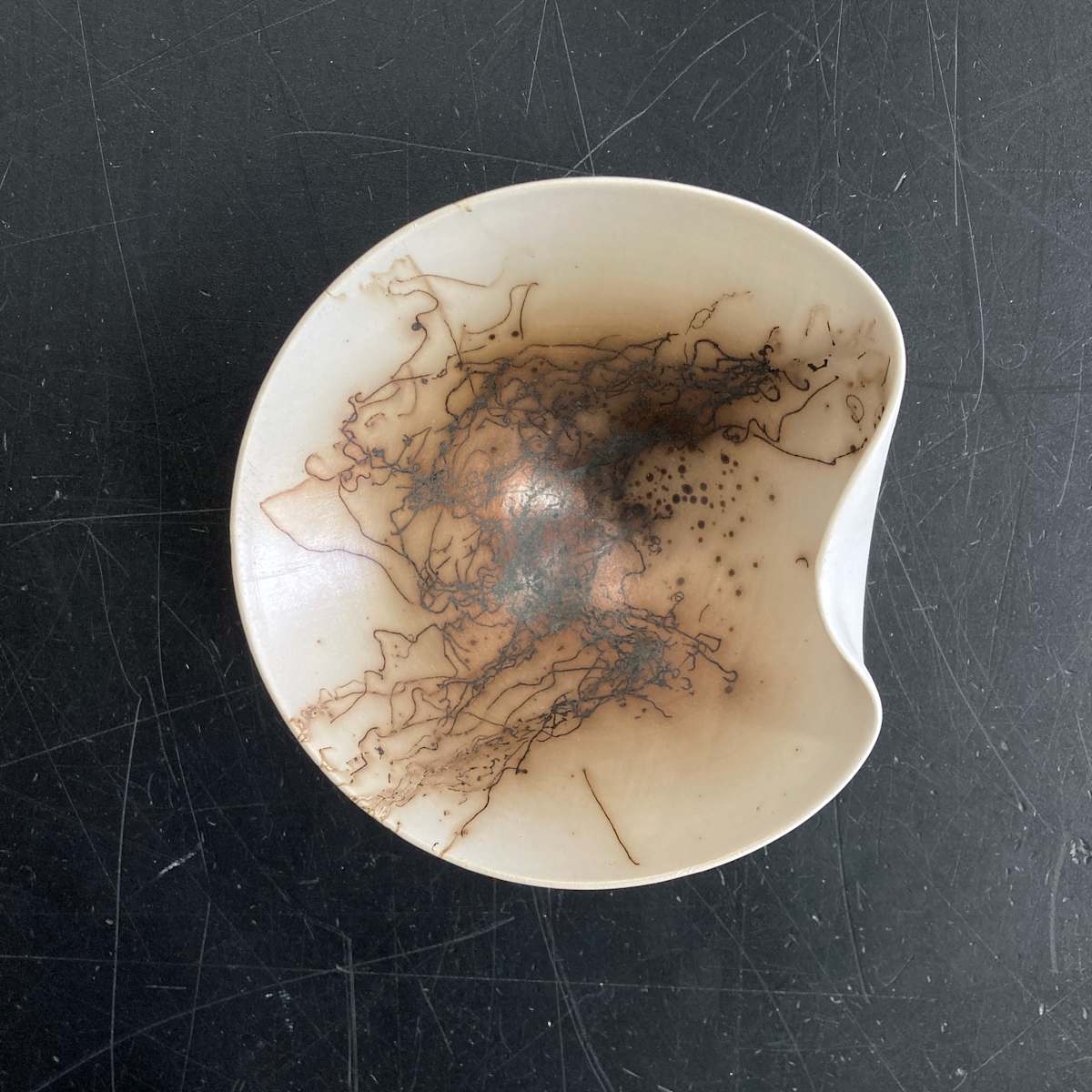 Raku wall sculpture, orange - single - SAMPLE by Natalya Seva, Image 1.