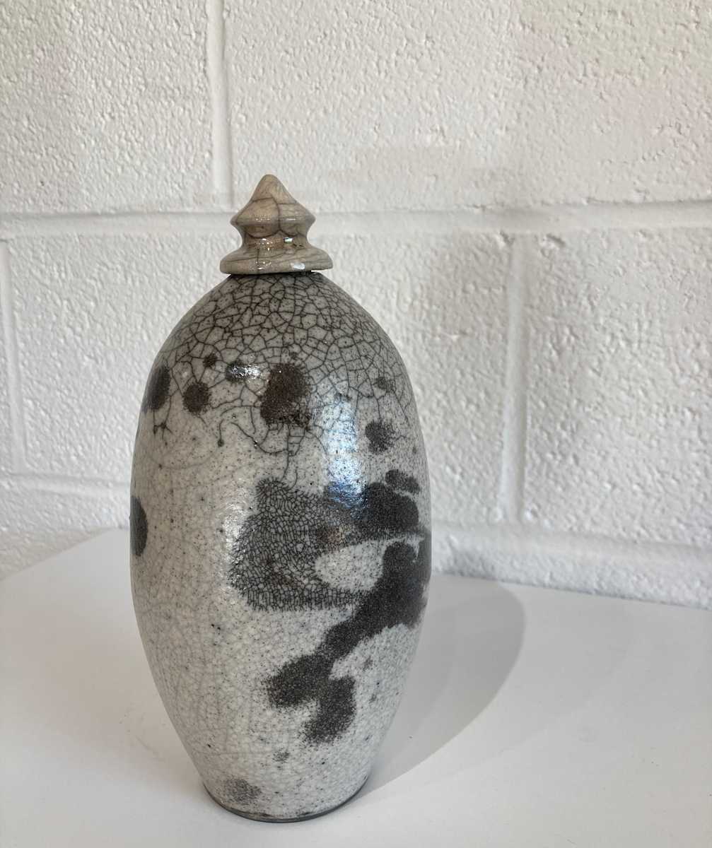 White Crackle Vessel #4, medium by Richard Foye, Image 2.