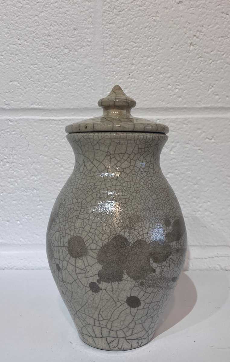 White Crackle Vessel #5, medium by Richard Foye, Image 2.