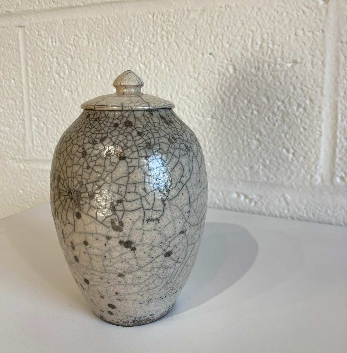 White Crackle Vessel #1, small by Richard Foye, Image 2.