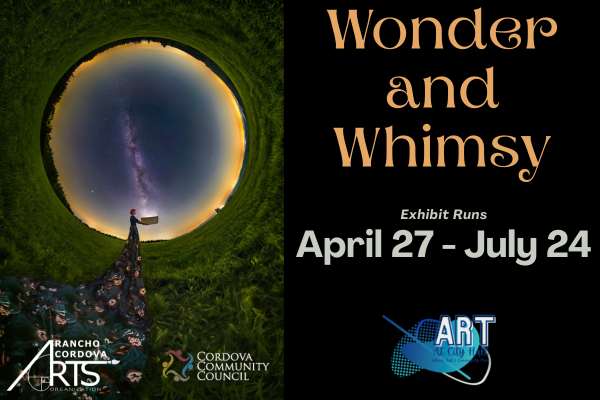 Post card for exhibit Wonder & Whimsy, Art at City Hall Rancho Cordova
