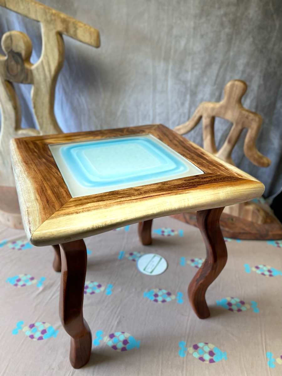 Blue Cloud Glass Table Top by Ben Richgruber - PECO Studio, Image 1.