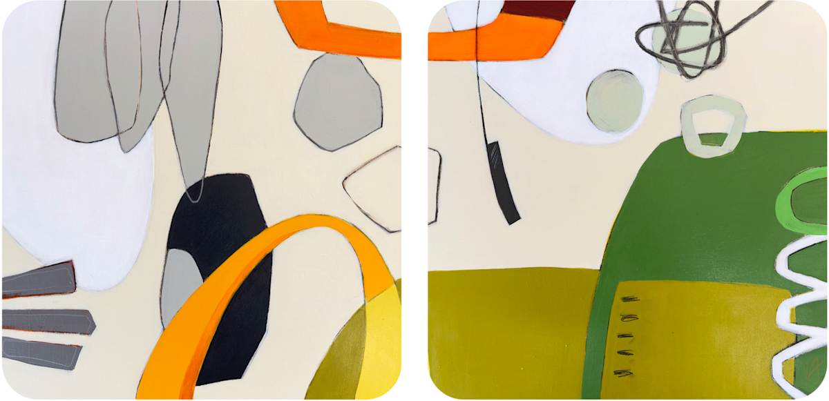 Mimosas for Two (diptych) by Kristen Guest 