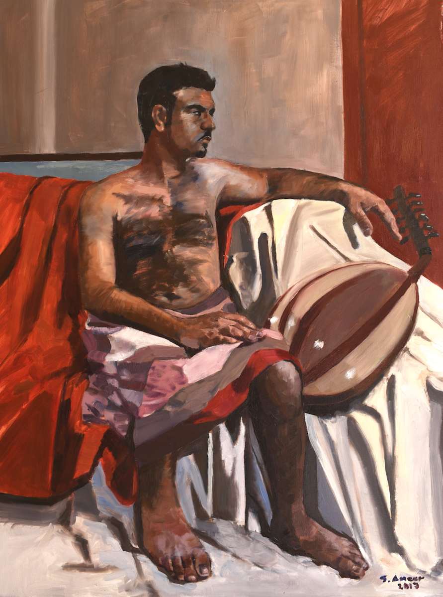 A young man and lute by Salman Alameer, Image 1.