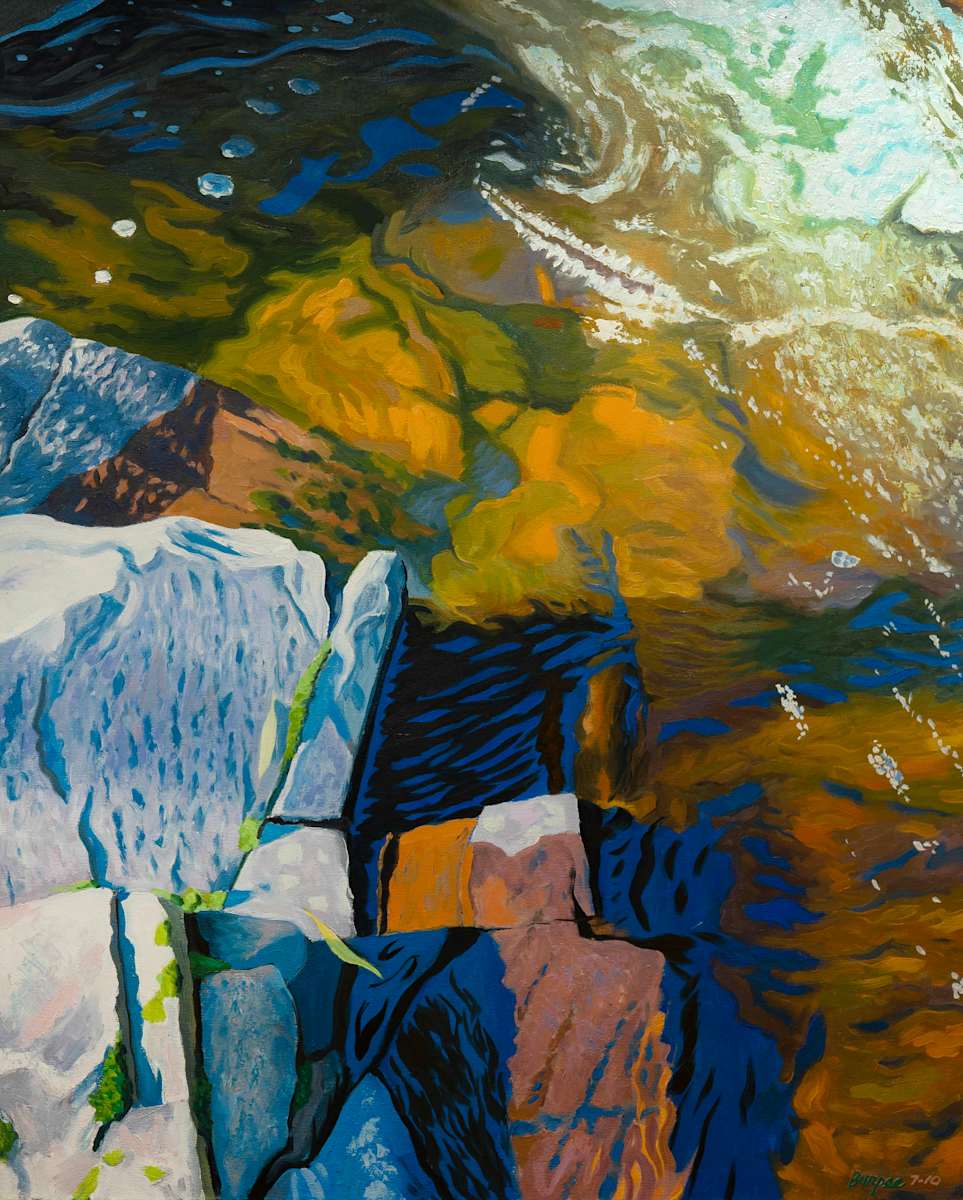 Creek Rocks and Foam by James Burpee, Image 1.