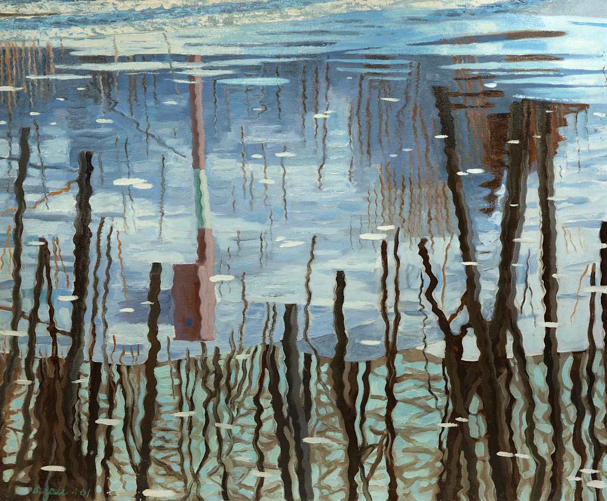 Birdhouse Reflection Winter by James Burpee, Image 1.