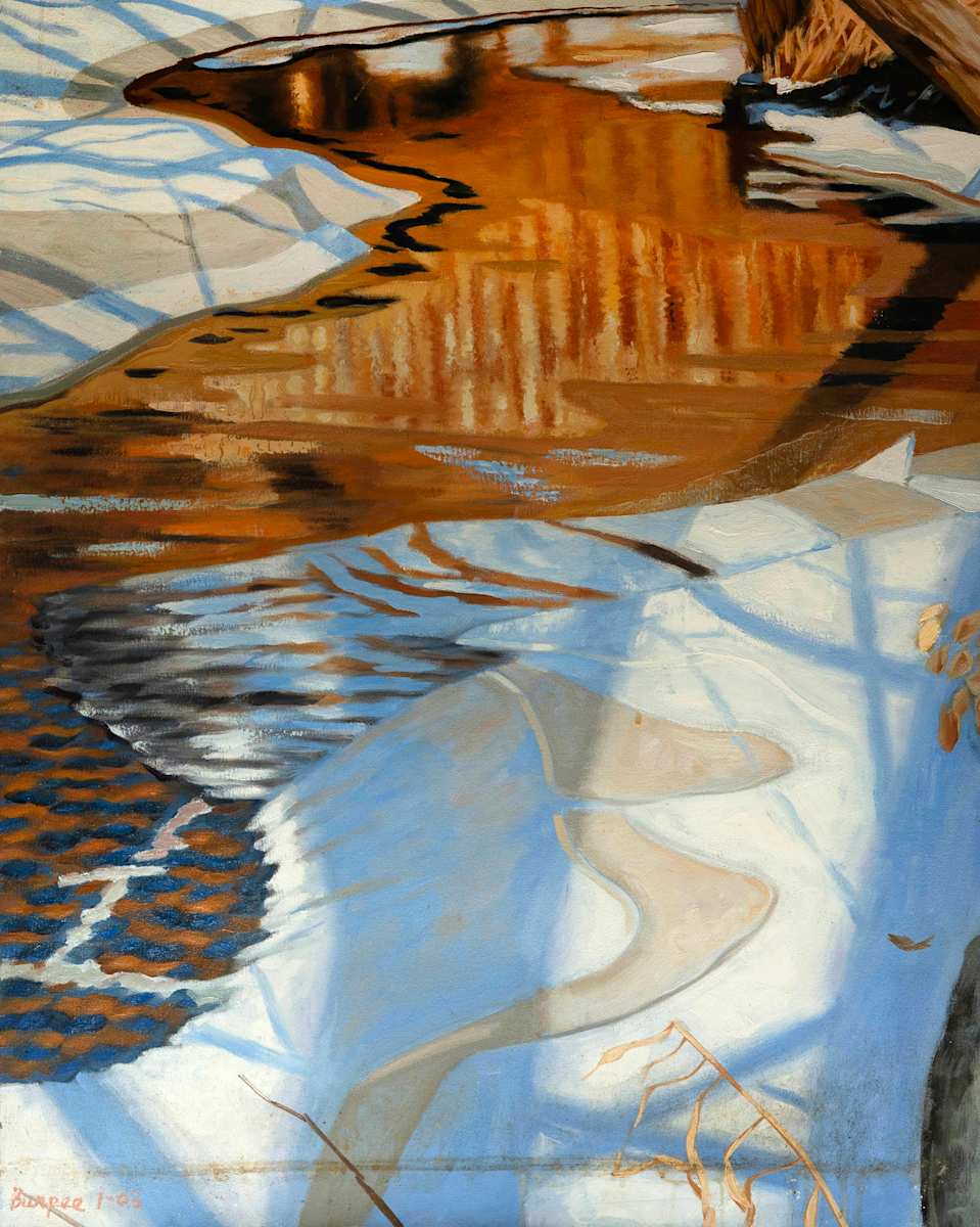 Blue White Orange Snow Reflection by James Burpee, Image 1.