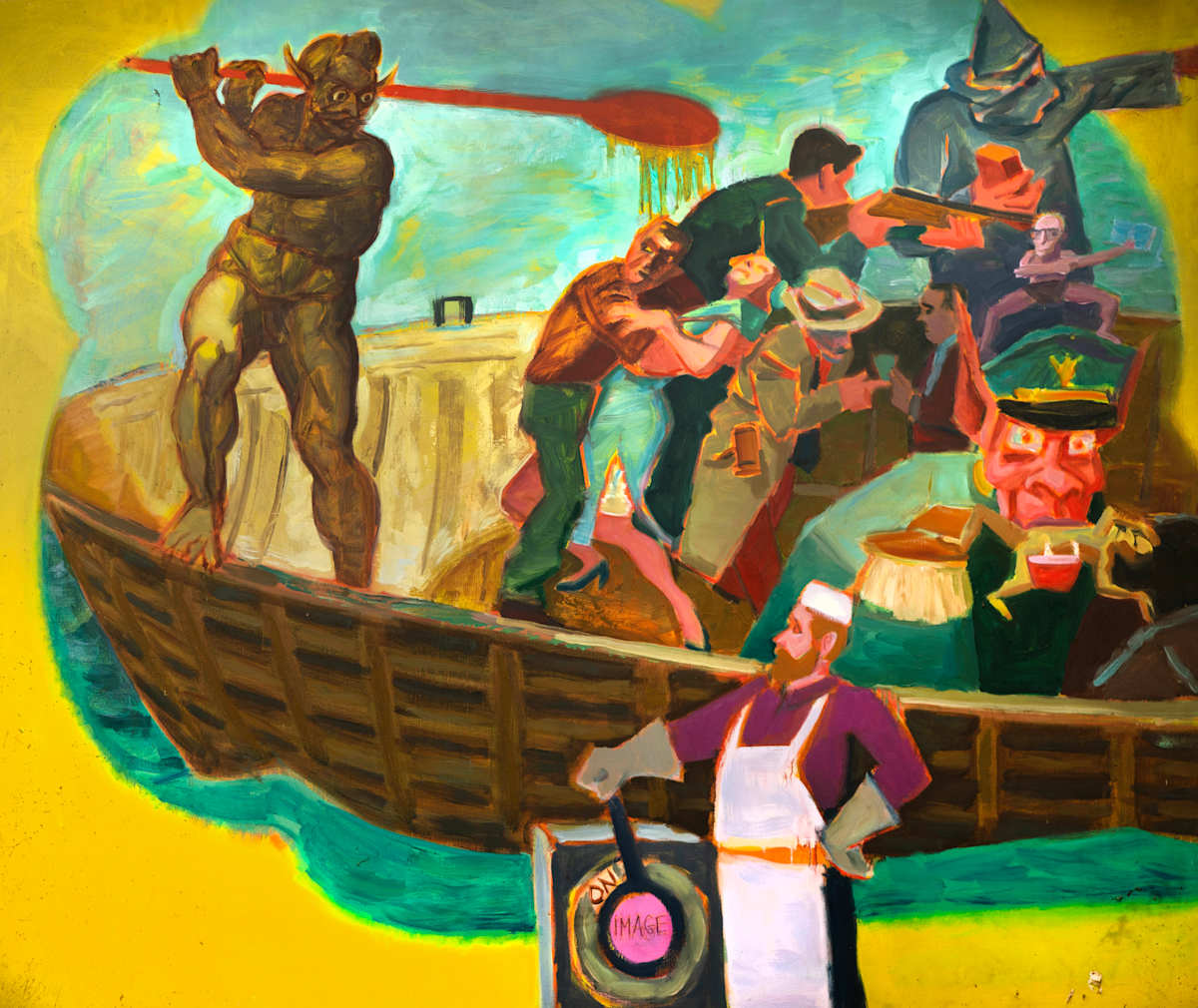 Boat and Brown Figure by James Burpee, Image 1.