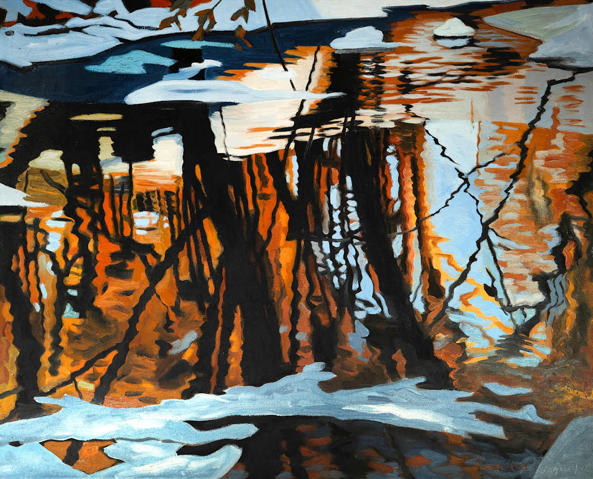 Light Blue Dark Brown Ripples by James Burpee, Image 1.
