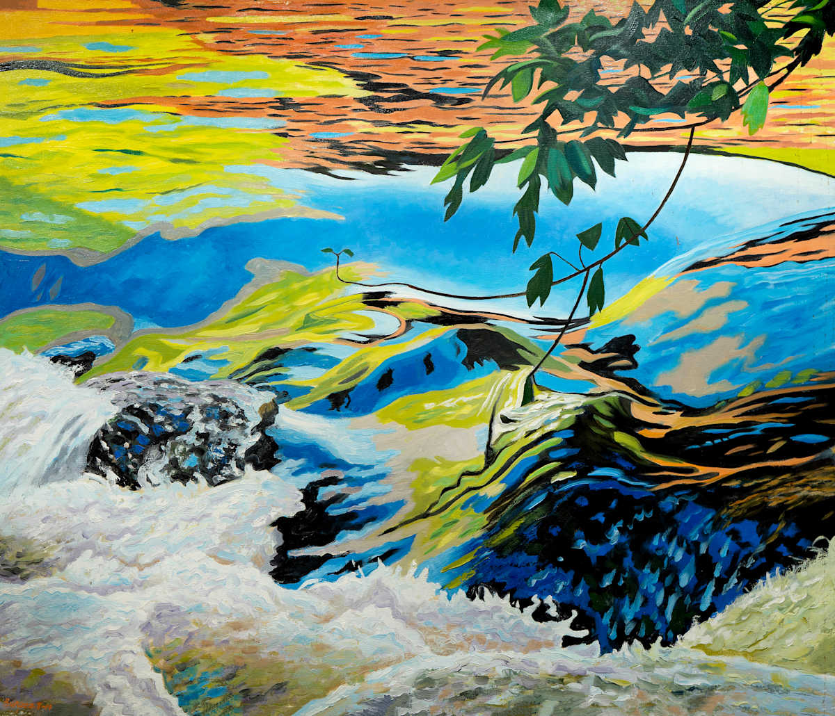Lime Orange Blue Stream by James Burpee, Image 1.