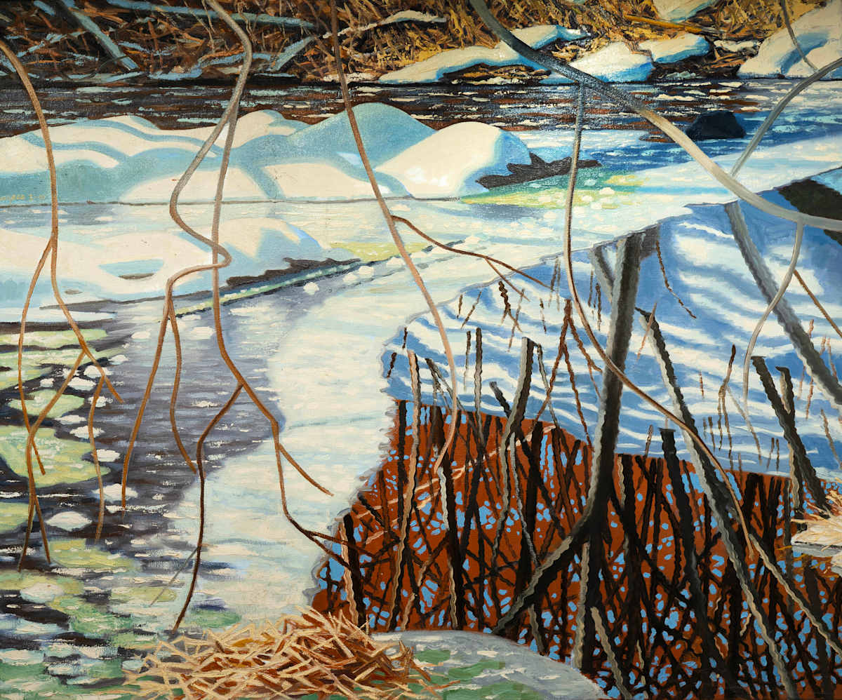 Snow Branches Blue Brown by James Burpee, Image 1.