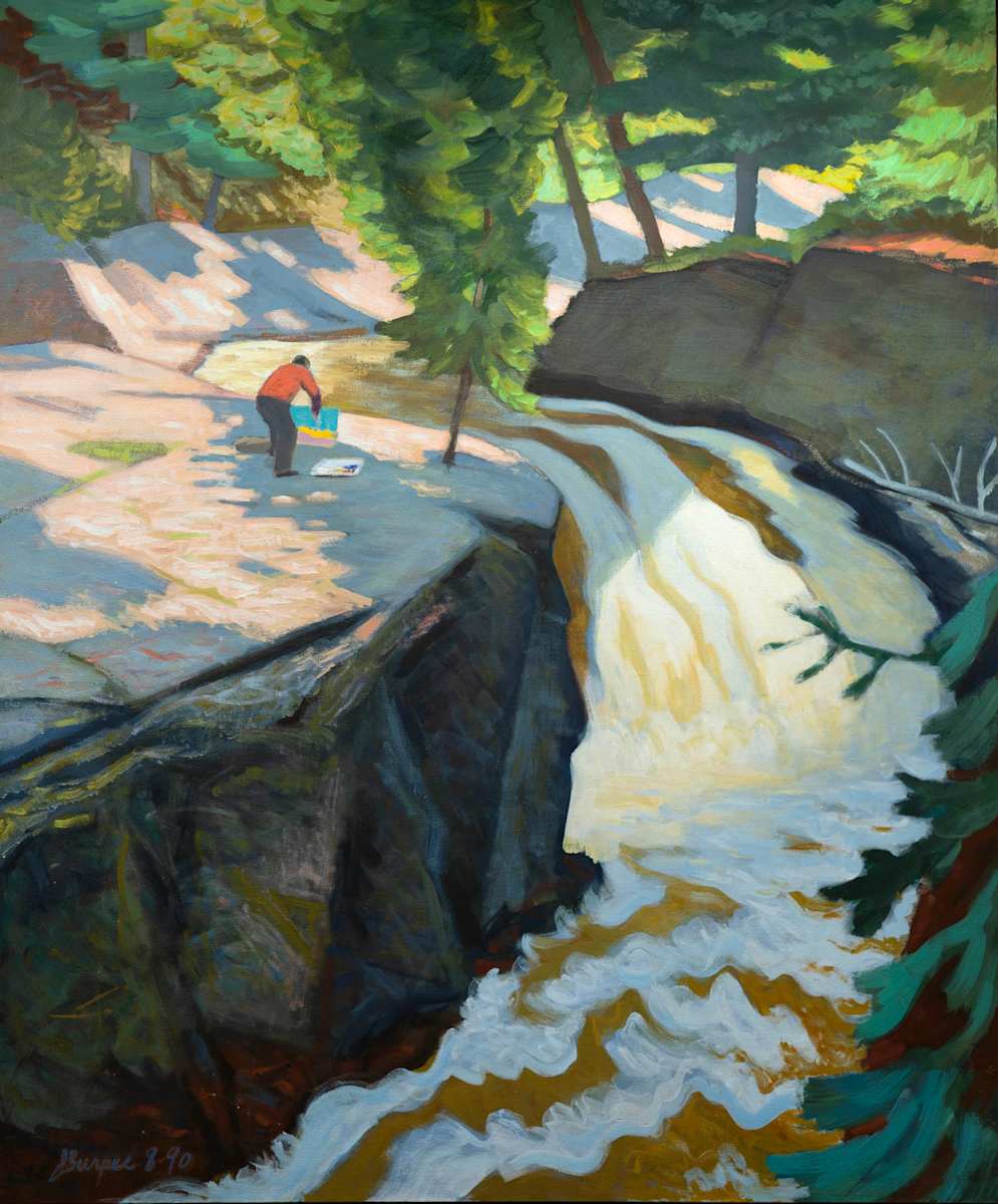 Waterfall and Painter by James Burpee, Image 1.