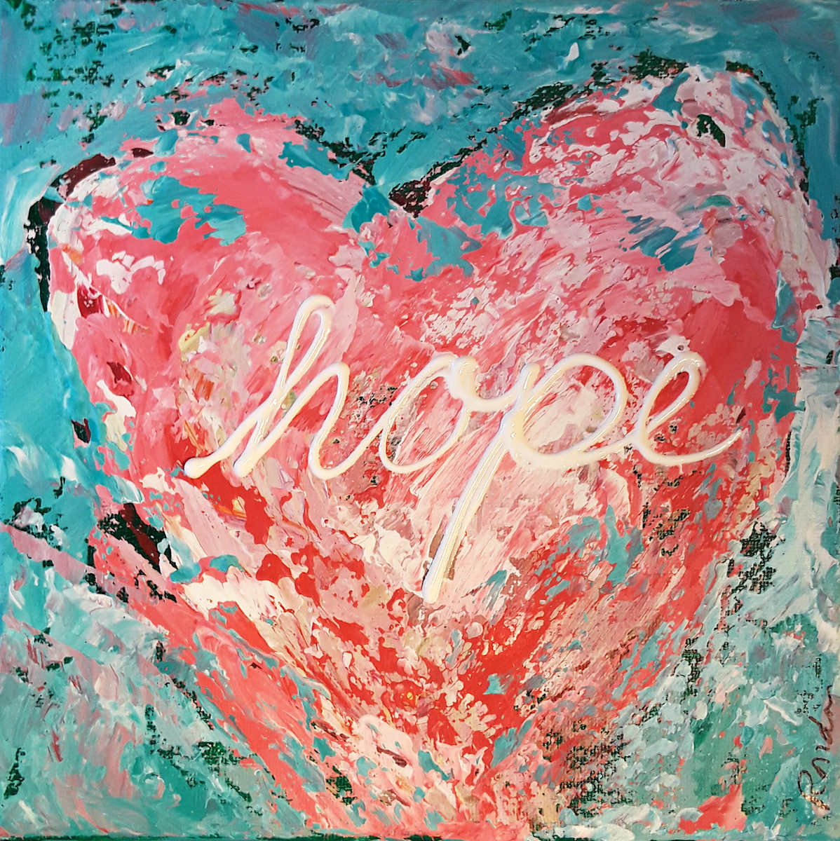 Hope in Pink and Teal 