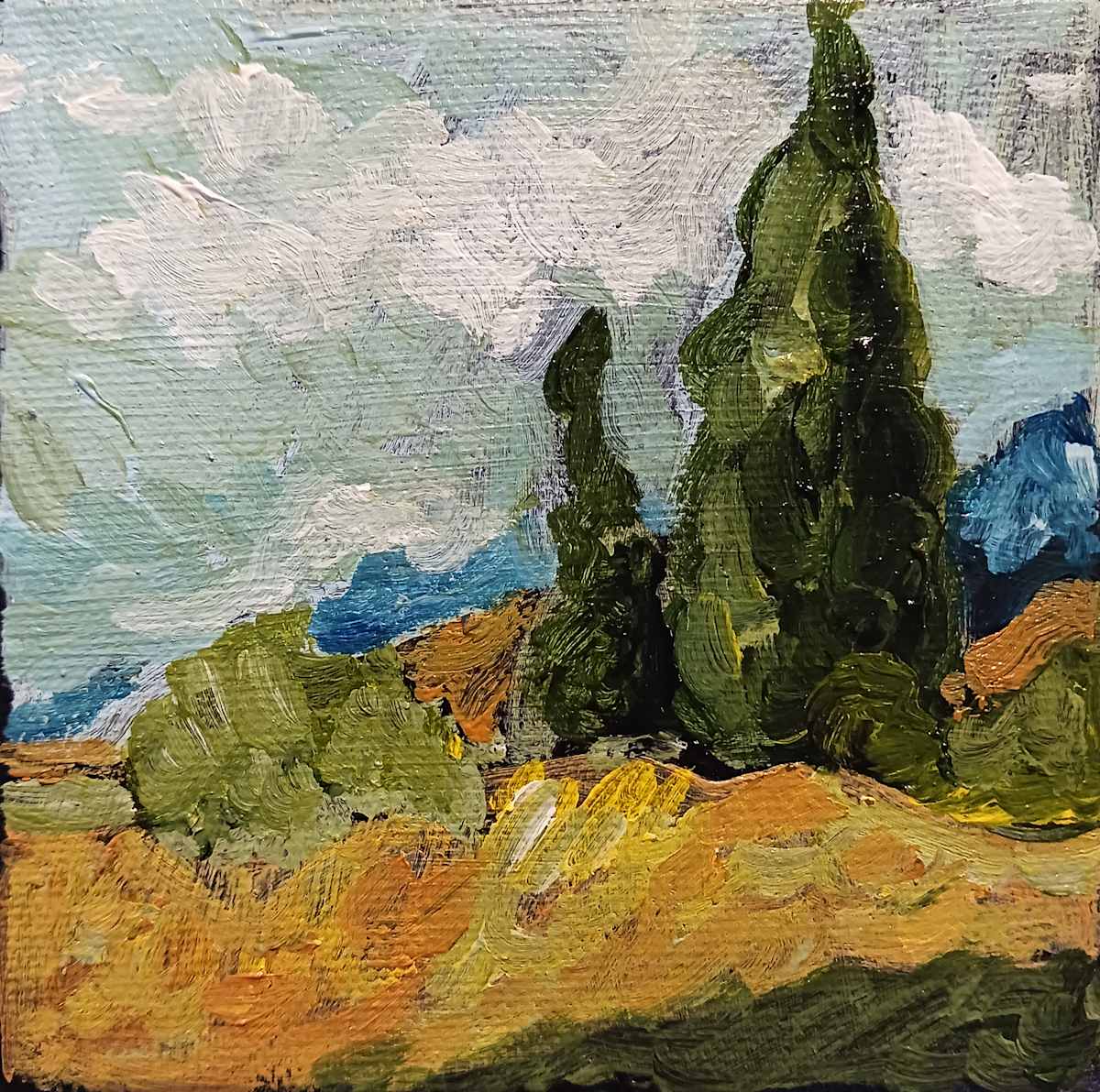 Mini Field with Cypress by Ronda Richley 