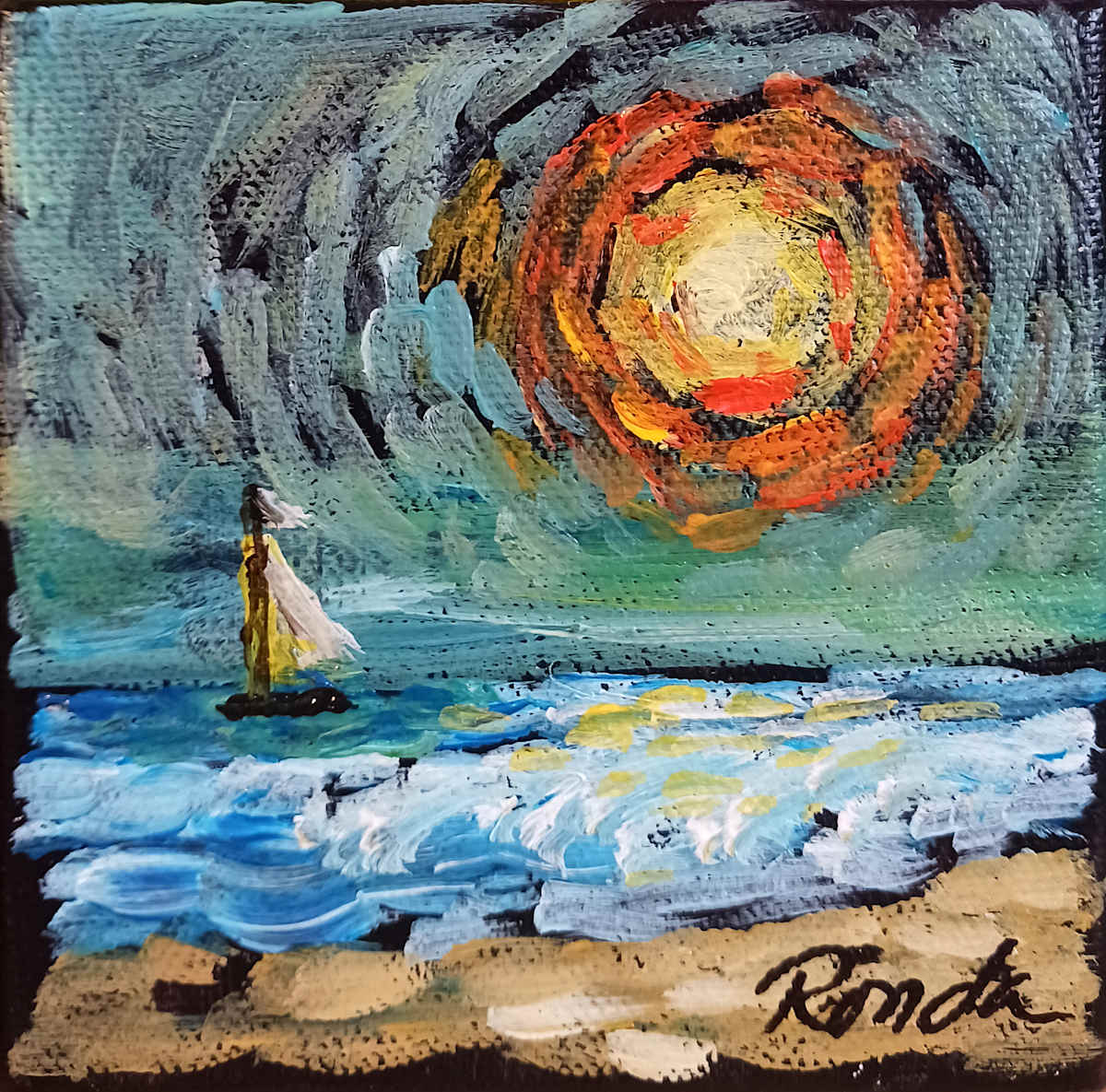 Mini Seascape #1 by Ronda Richley, Image 1.