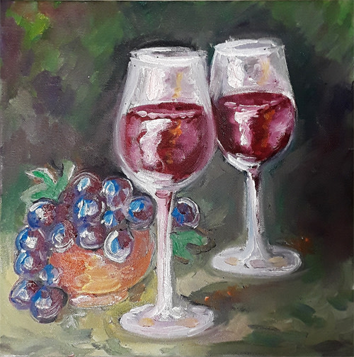 Wine and Grapes by Ronda Richley 