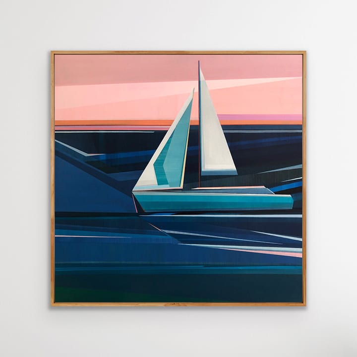 Sailboat - 36x36 Geometric Coastal Art | Shilo Ratner by Shilo Ratner, Image 1.