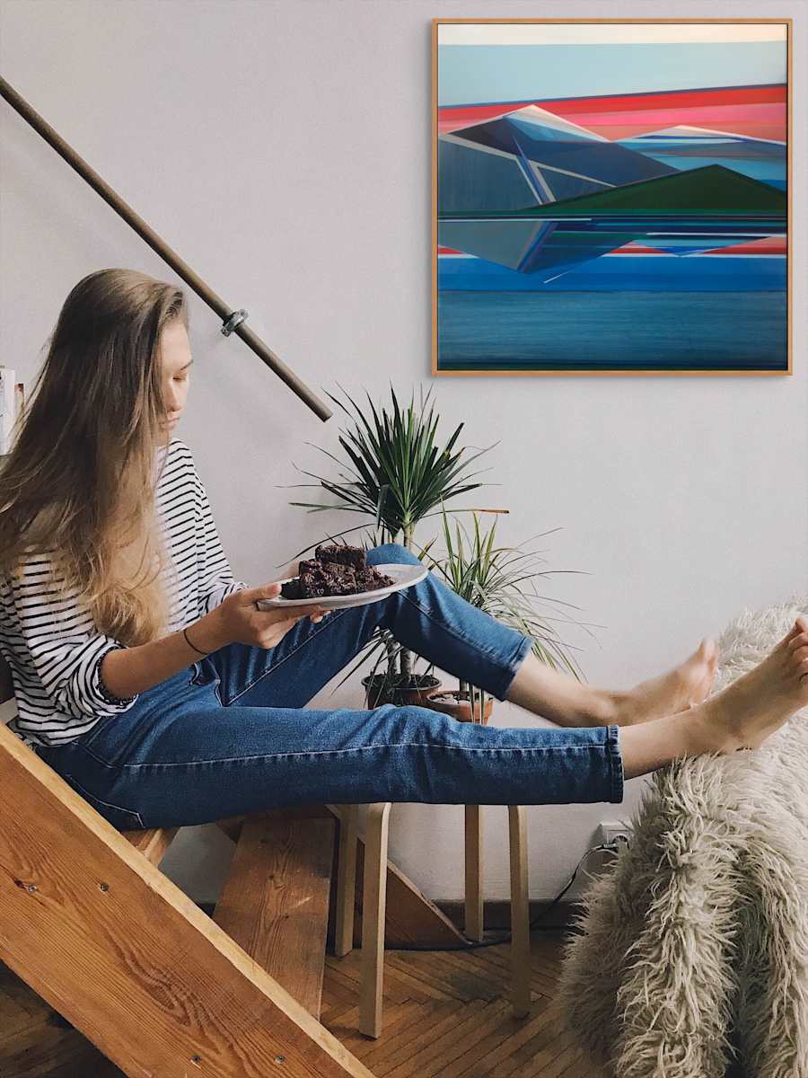 Sunrise Mountain by Shilo Ratner  Image: Sunrise Mountain, 30in x 30in, Acrylic on Canvas