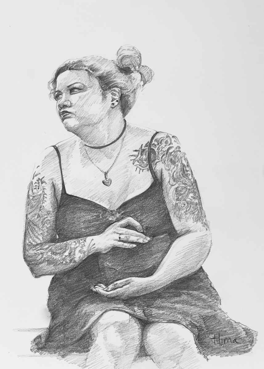 Lady with Tattoos by Hima  Jain, Image 1.