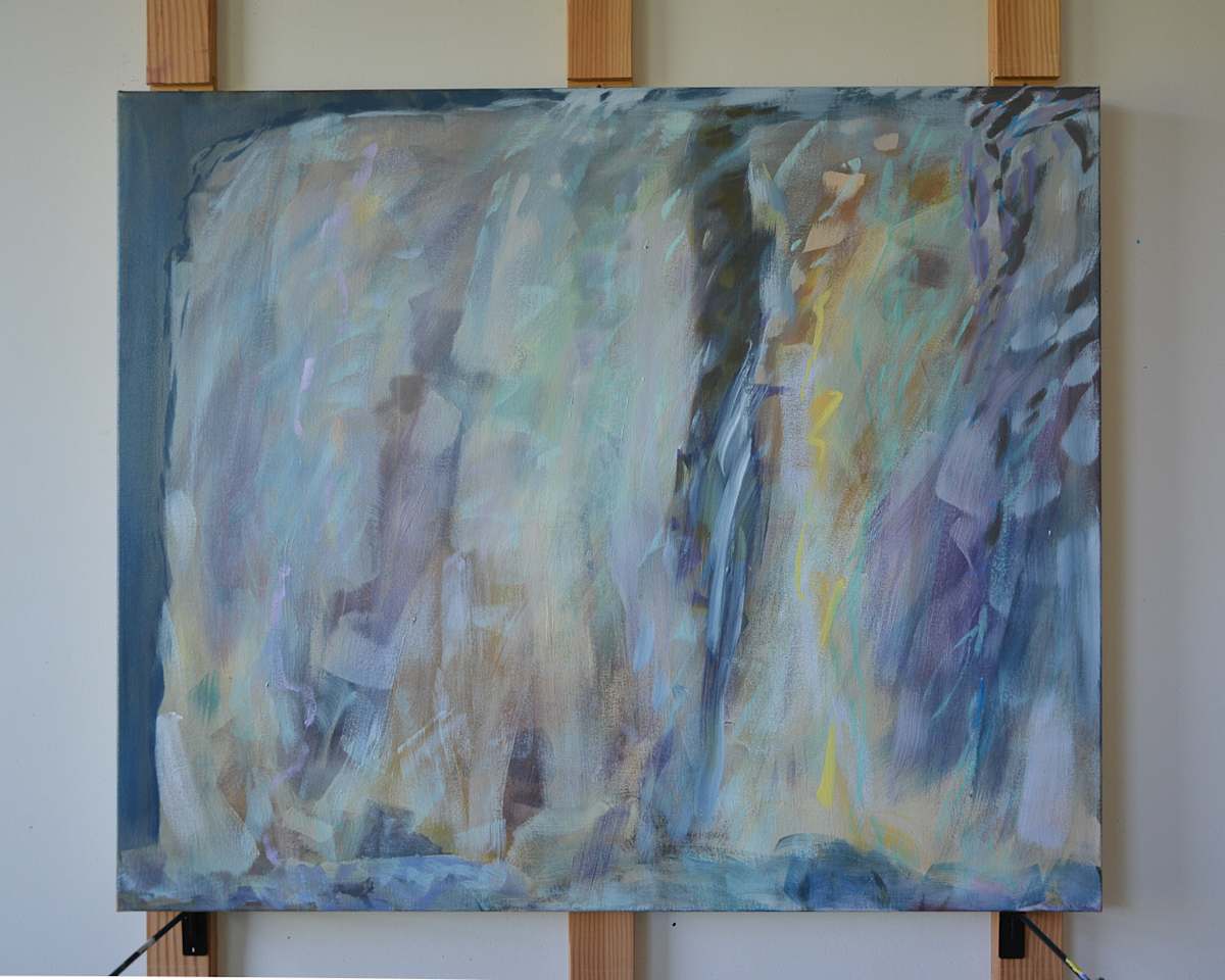 Waterfall - Dark Blue Edge - by Barbara Ballachey, Image 1.