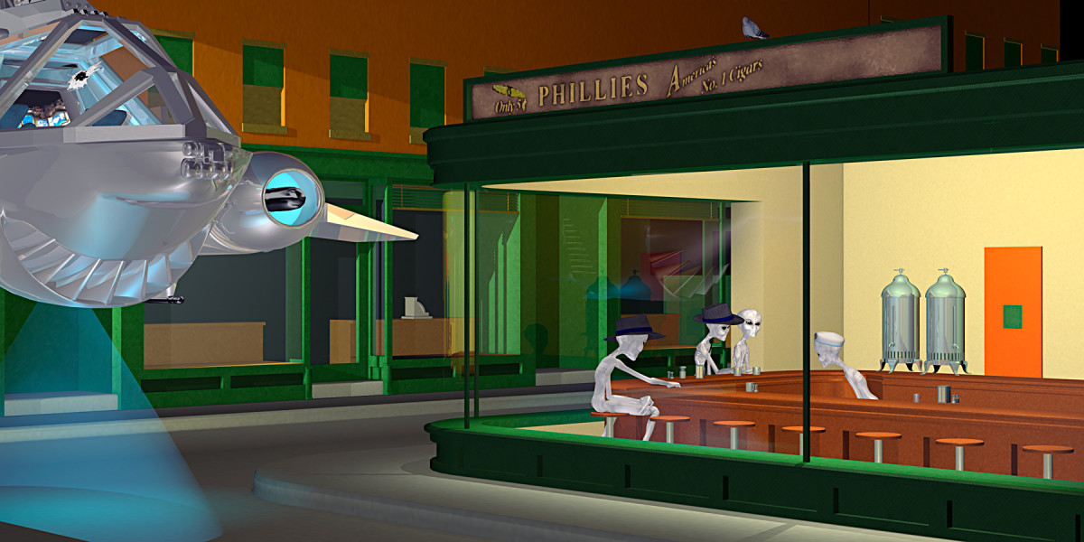 Alien Nighthawks by Peter J Sucy Digital Arts 