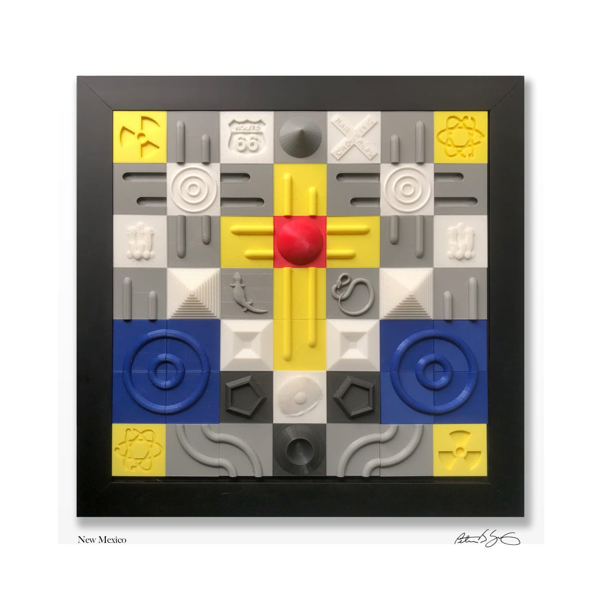 New Mexico by Peter J Sucy Digital Arts  Image: Created from 3D printed 2.5" x 2.5" tiles this mosaic captures the spirit of New Mexico.
