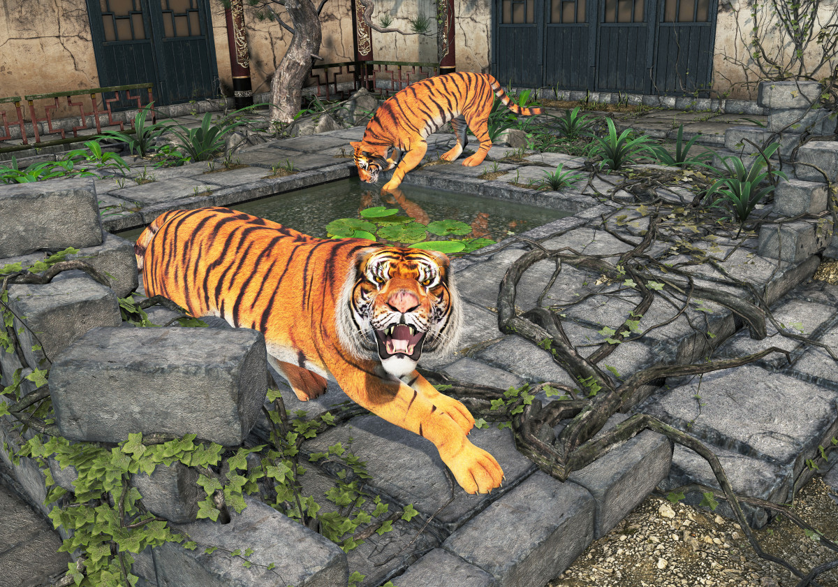 Tigers in the Courtyard by Peter J Sucy Digital Arts 