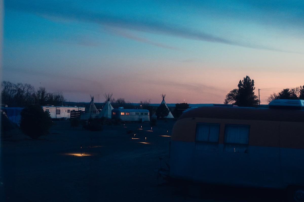 Sunset at El Cósmico, Marfa by Marjorie Parker, Image 1.