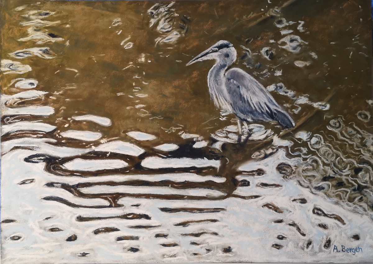 Working on Heron Time by Abra Bergen, Image 1.